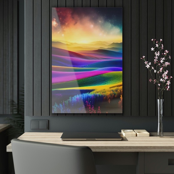 Rainbow Field Acrylic Photo Print - Picture 2 of 5